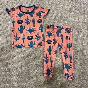 18-24 month pink and turquoise kickeepants cactus print
